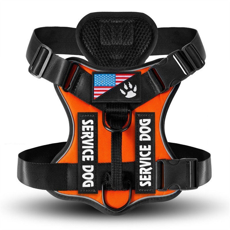 Large dog tactical chest strap vest by Dropshipman, featuring adjustable straps and durable material for outdoor safety.