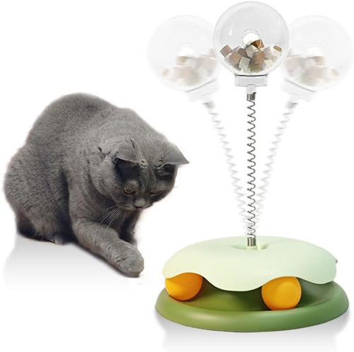 Dropshipman kitten toy with treat dispenser and track ball, interactive cat toy for stimulating play and entertainment.