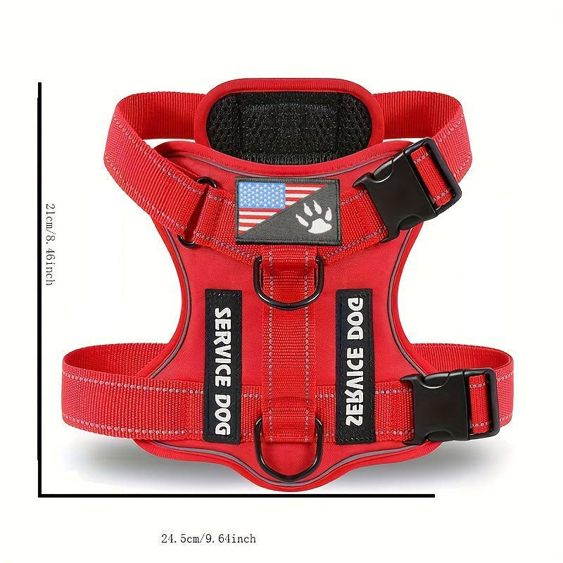Large dog tactical chest strap vest by Dropshipman, featuring adjustable straps and durable nylon material for outdoor activities.