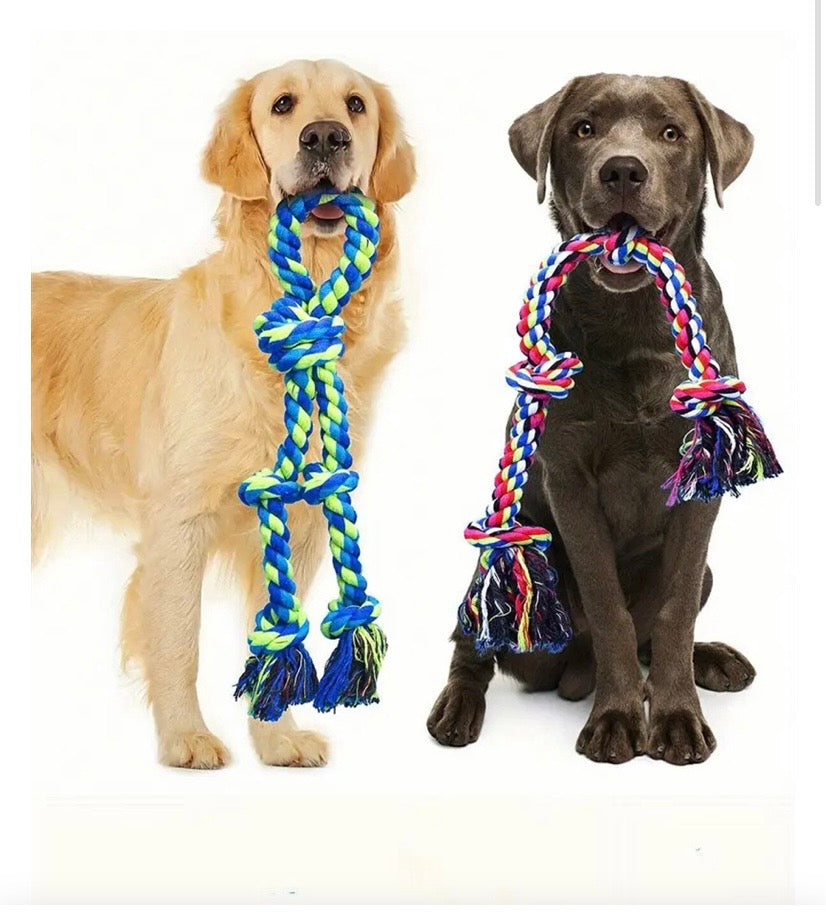 Heavy-Duty Rope Knot Dog Toy - Tug of War & Dental Chew for Large Breeds