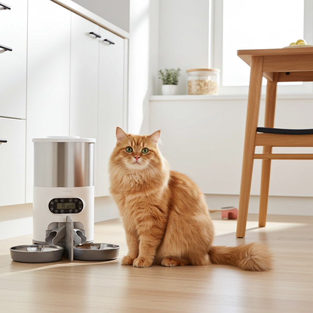 Automatic Smart Pet Feeder - Stainless Steel, WiFi & Button Control