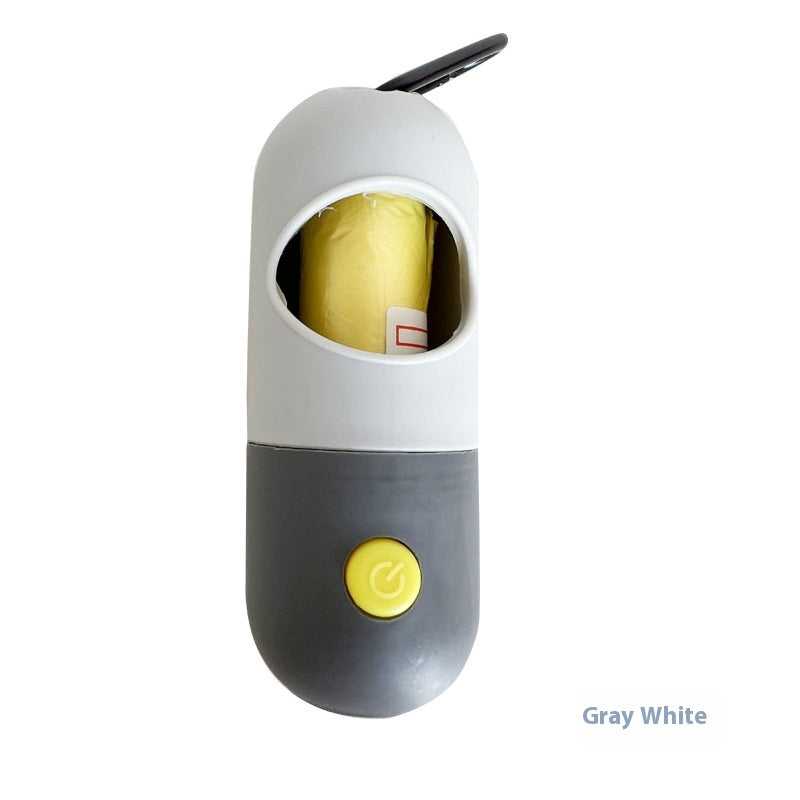 Portable Dropshipman LED dog waste bag dispenser with leak-proof poop bags, featuring a compact design and LED light for easy use.