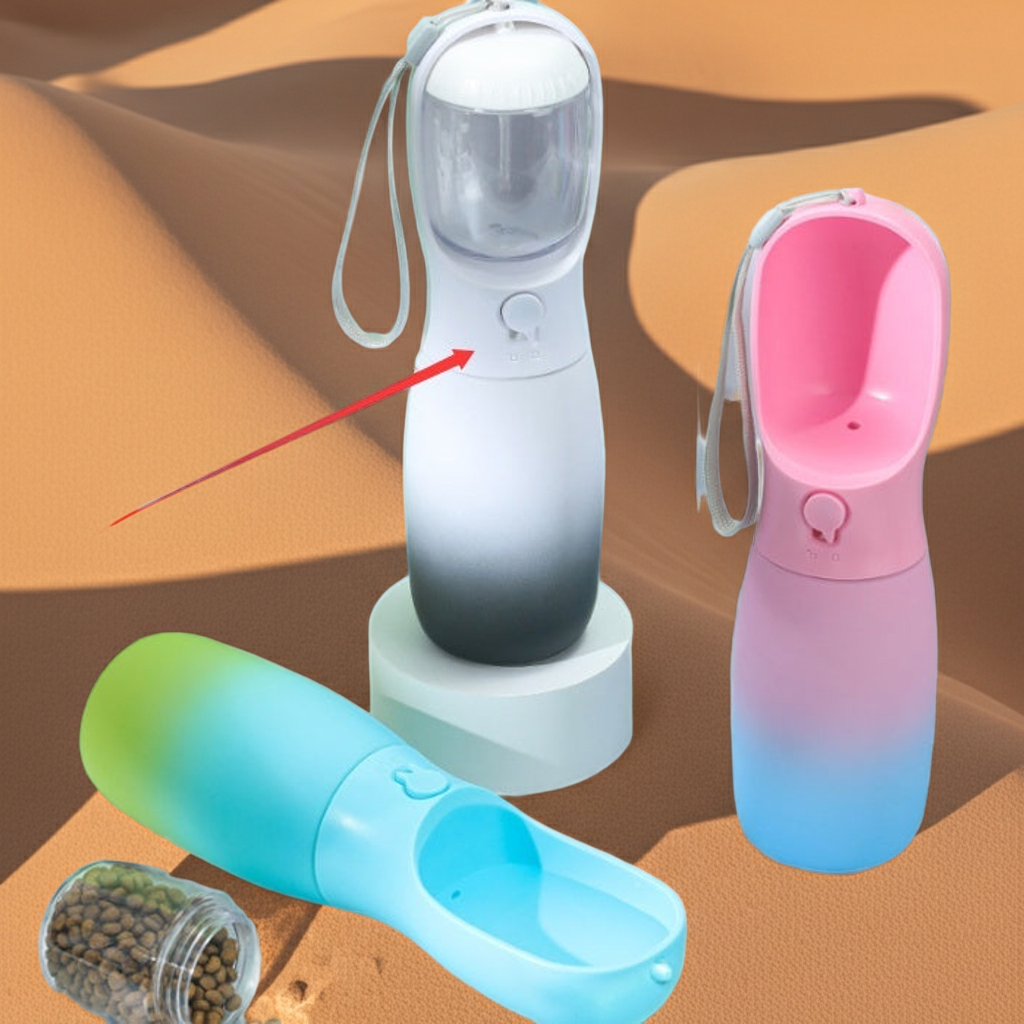 Portable Foldable Pet Water Bottle - 550ml & 300ml, BPA-Free for Dogs & Cats