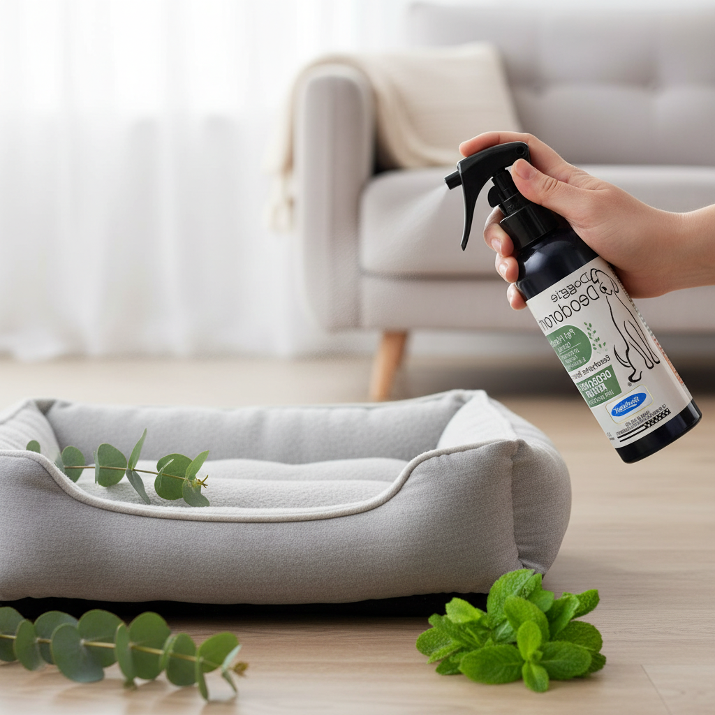 Pet Odor Spray In Use