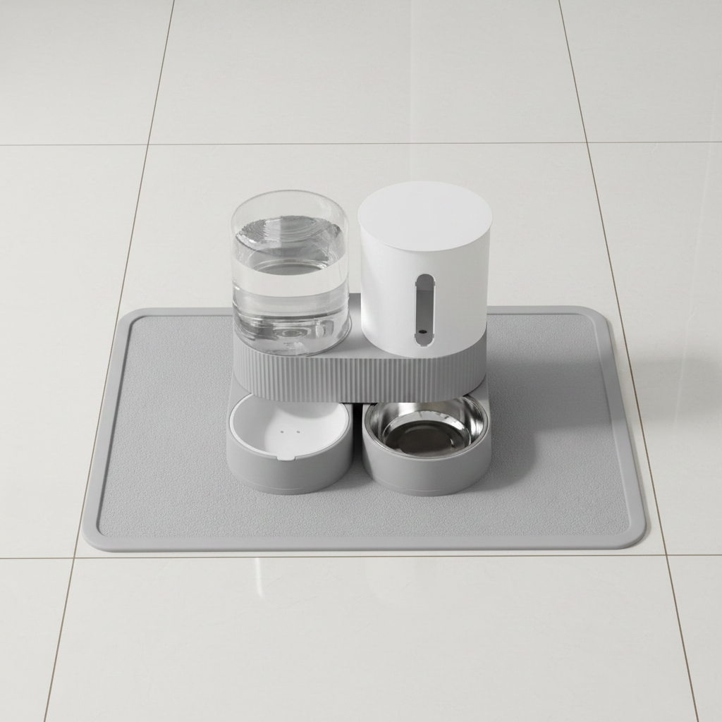 Top-down flat lay with silicone mat