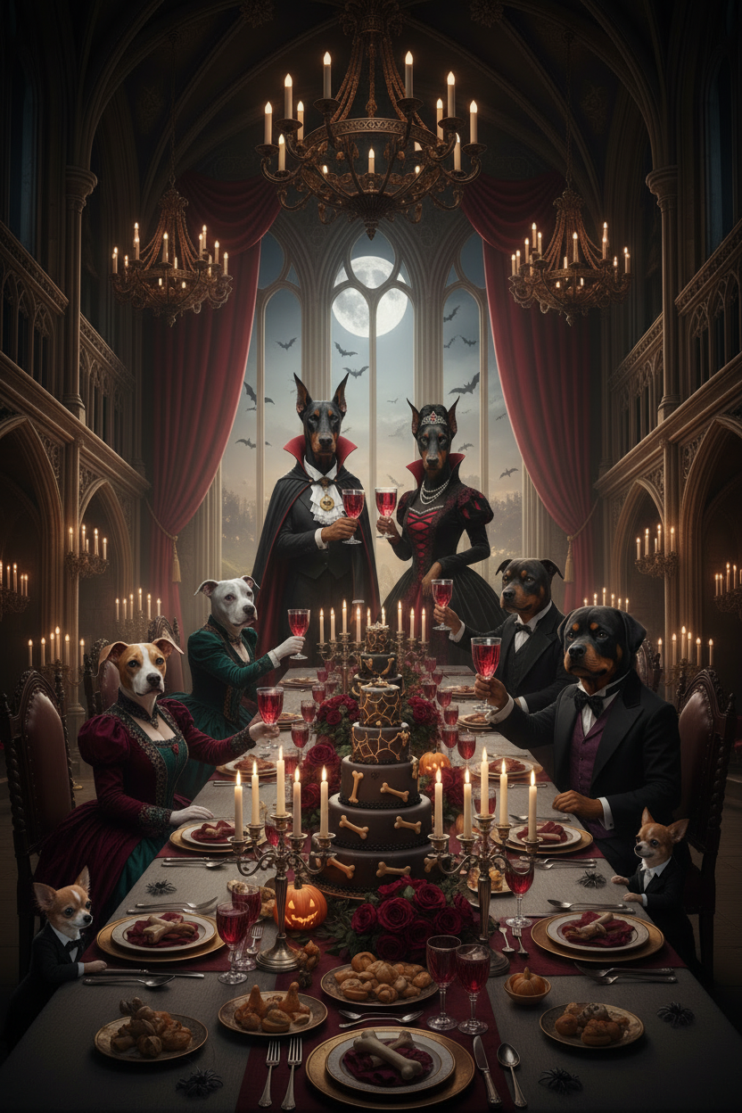 Vampire Dog Dinner Table
