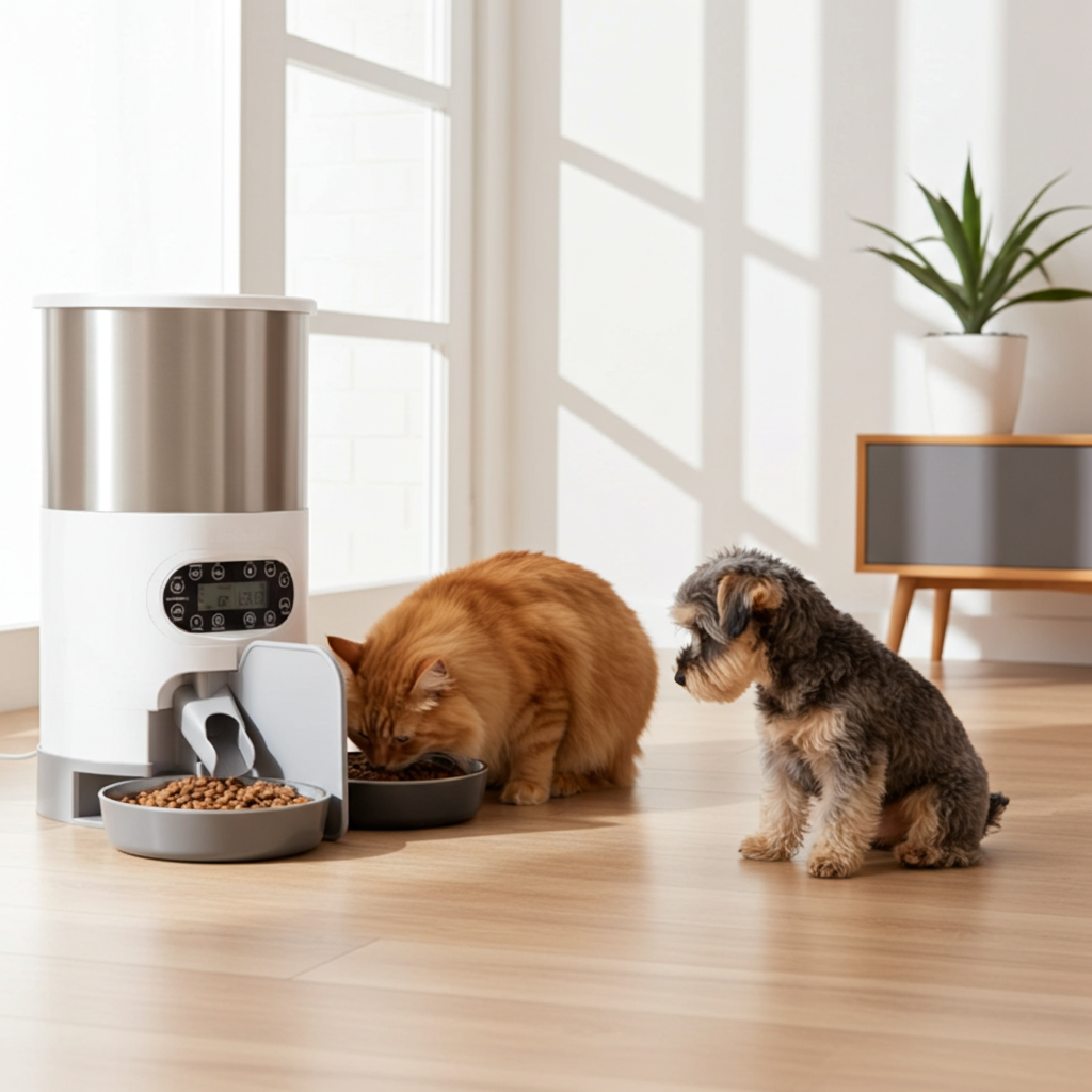 Automatic Smart Pet Feeder - Stainless Steel, WiFi & Button Control